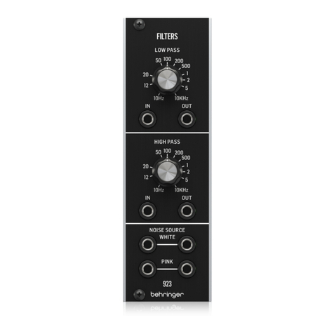 Behringer 923 FILTERS User manual