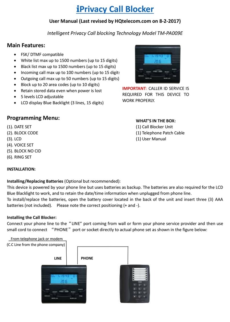 hq telecom iPrivacy TM-PA009E user manual