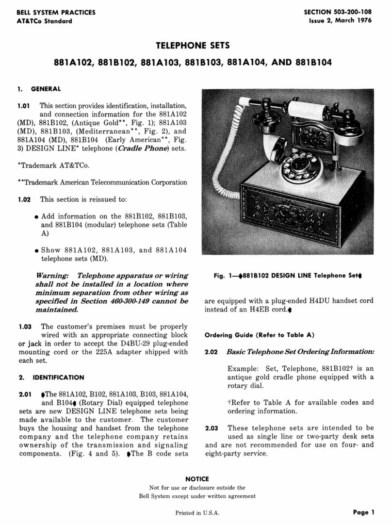 AT&T Bell System Practices 881A102 User manual