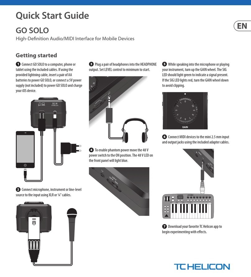 TC-Helicon GO SOLO quick start guide TC-Helicon GO SOLO quick start guide