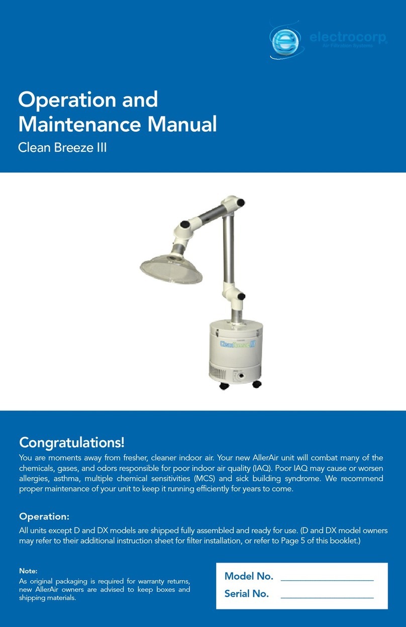 Electrocorp Clean Breeze III Operation and maintenance manual