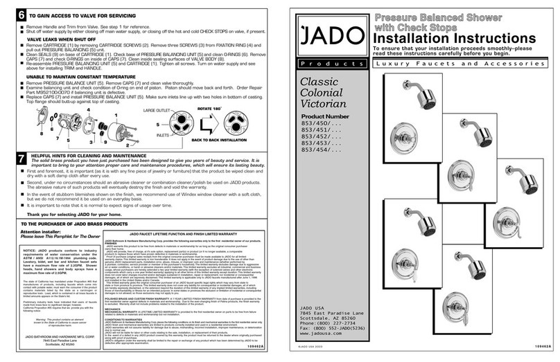 JADO 853/450 Series installation instructions