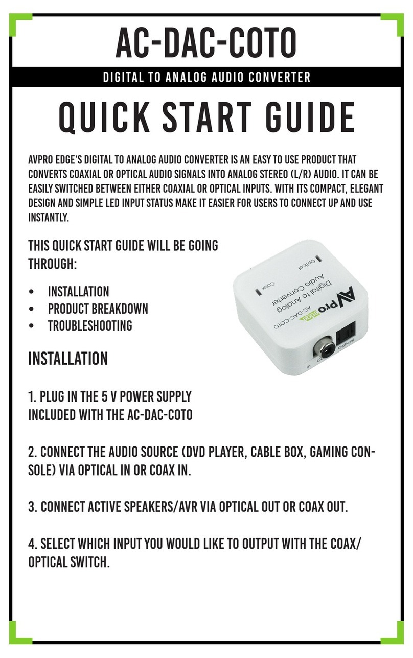 AVPro Edge AC-DAC-COTO User manual