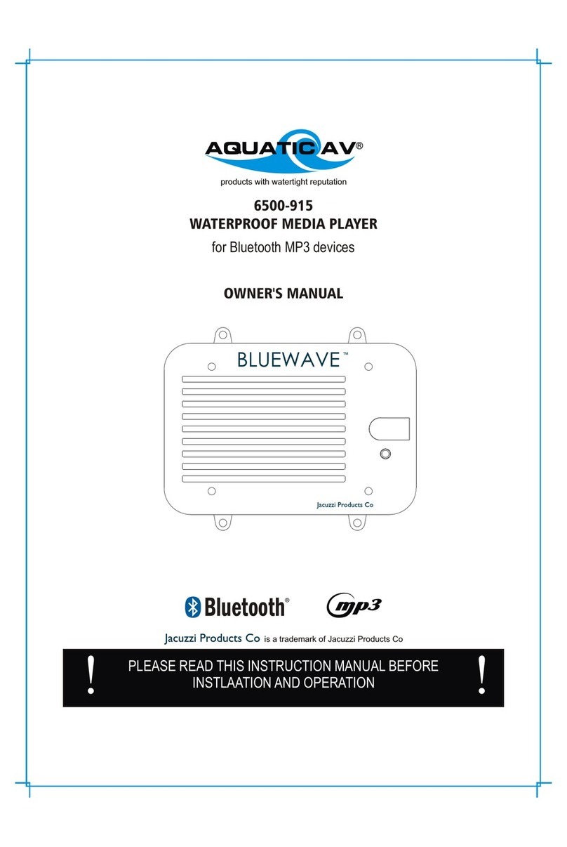 Jacuzzi Products AQUATIC AV BLUEWAVE 6500-915 owner's manual