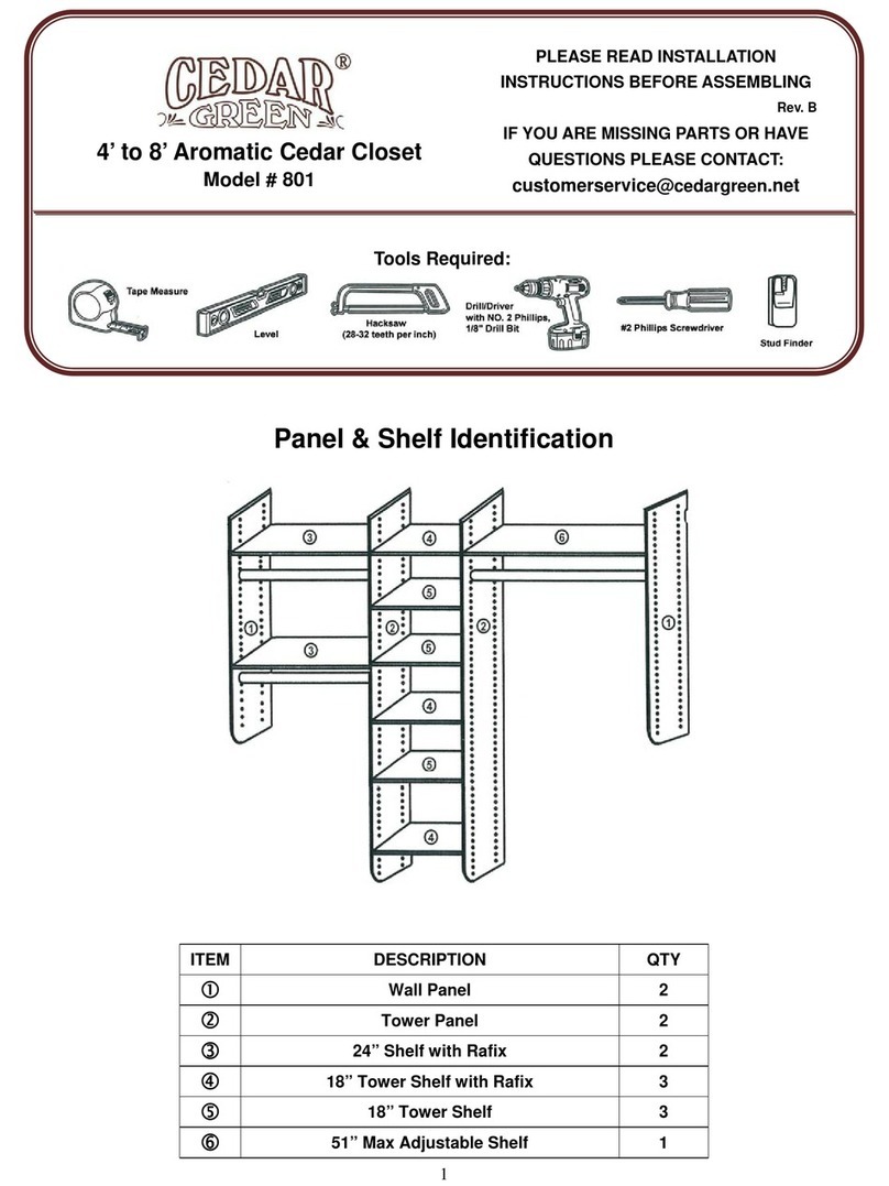 Cedar 801 installation instructions