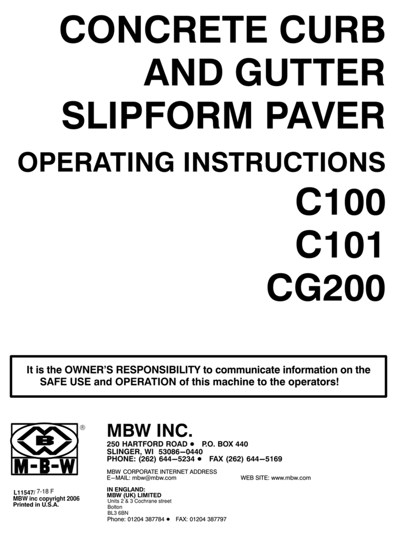 MBW C100 operating instructions