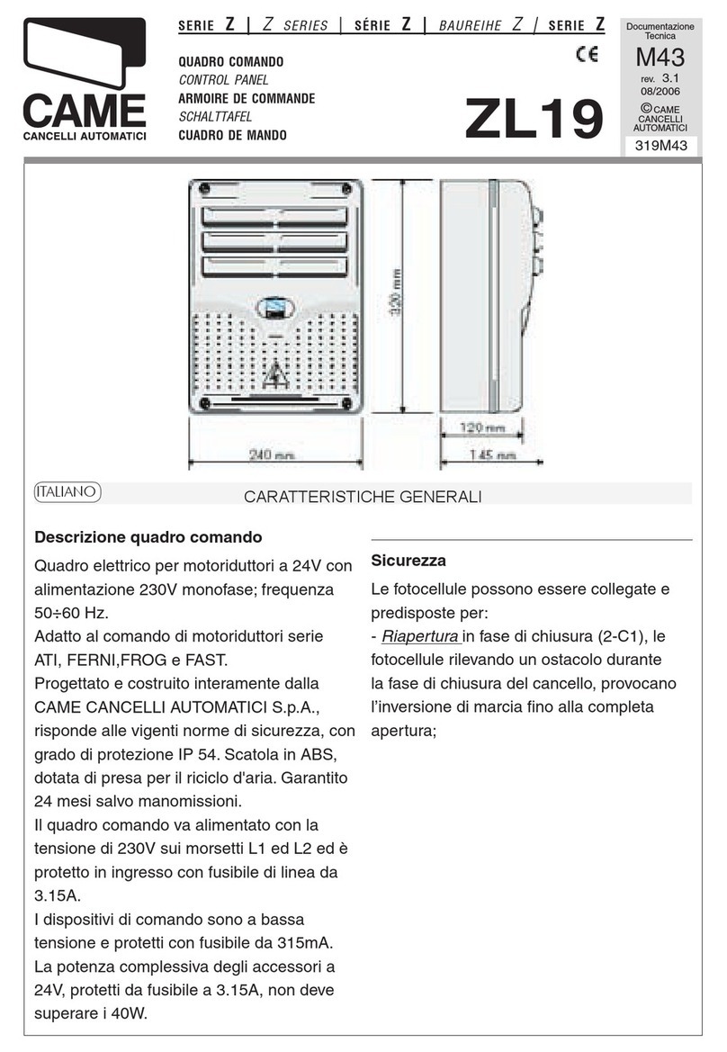 CAME Z Series User manual