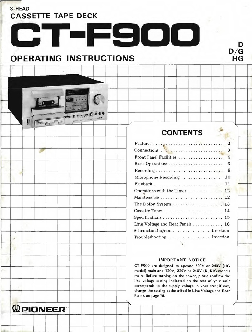 Pioneer CT-F900 operating instructions