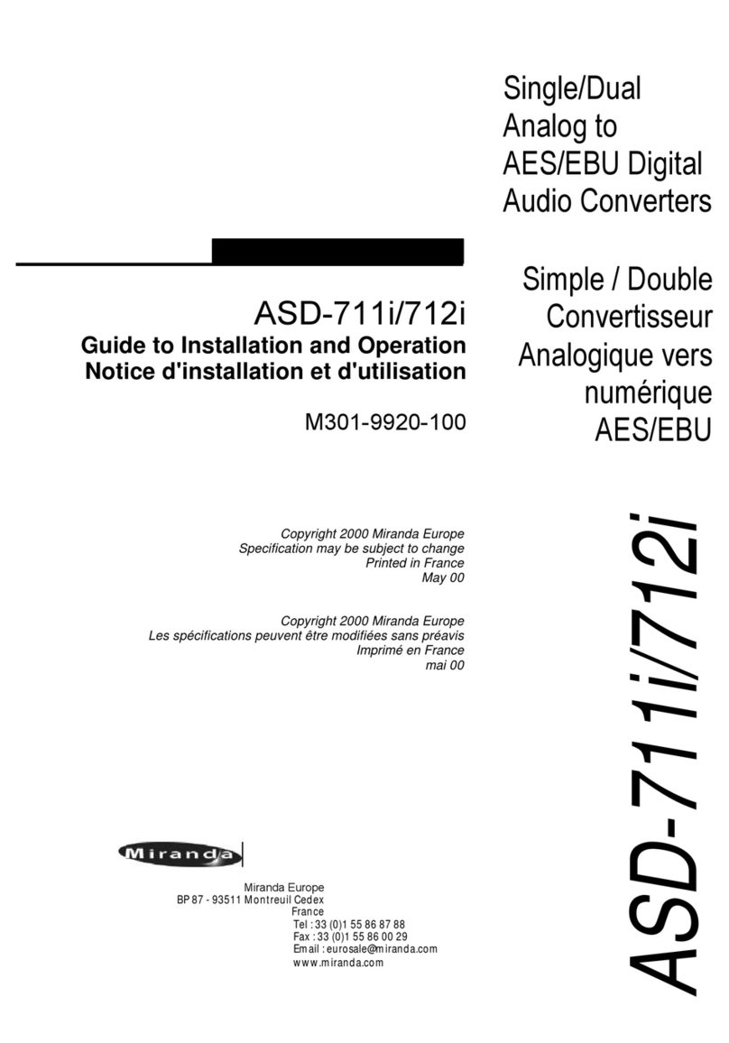 Miranda ASD-711i Guide to installation and operation