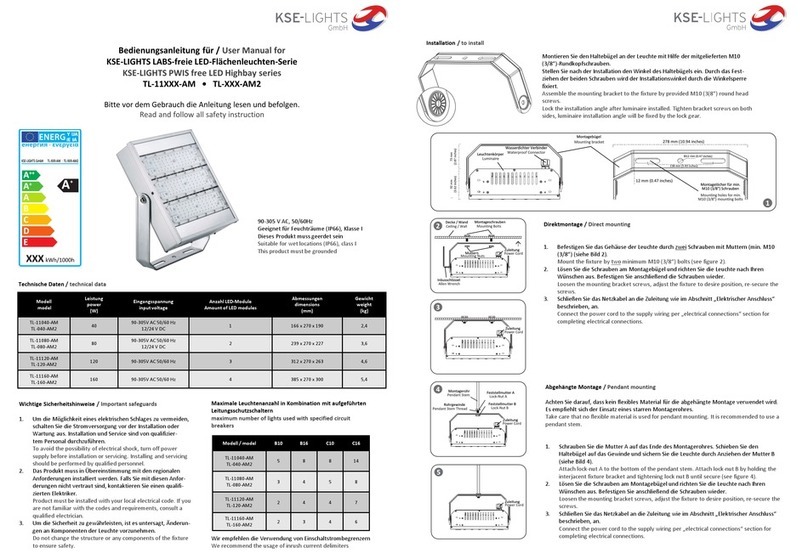 KSE-LIGHTS TL-11 AM Series user manual