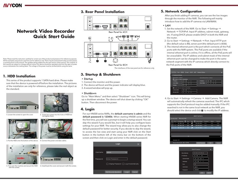 AVYCON AVK-HN41V4-1T-NVR quick start guide