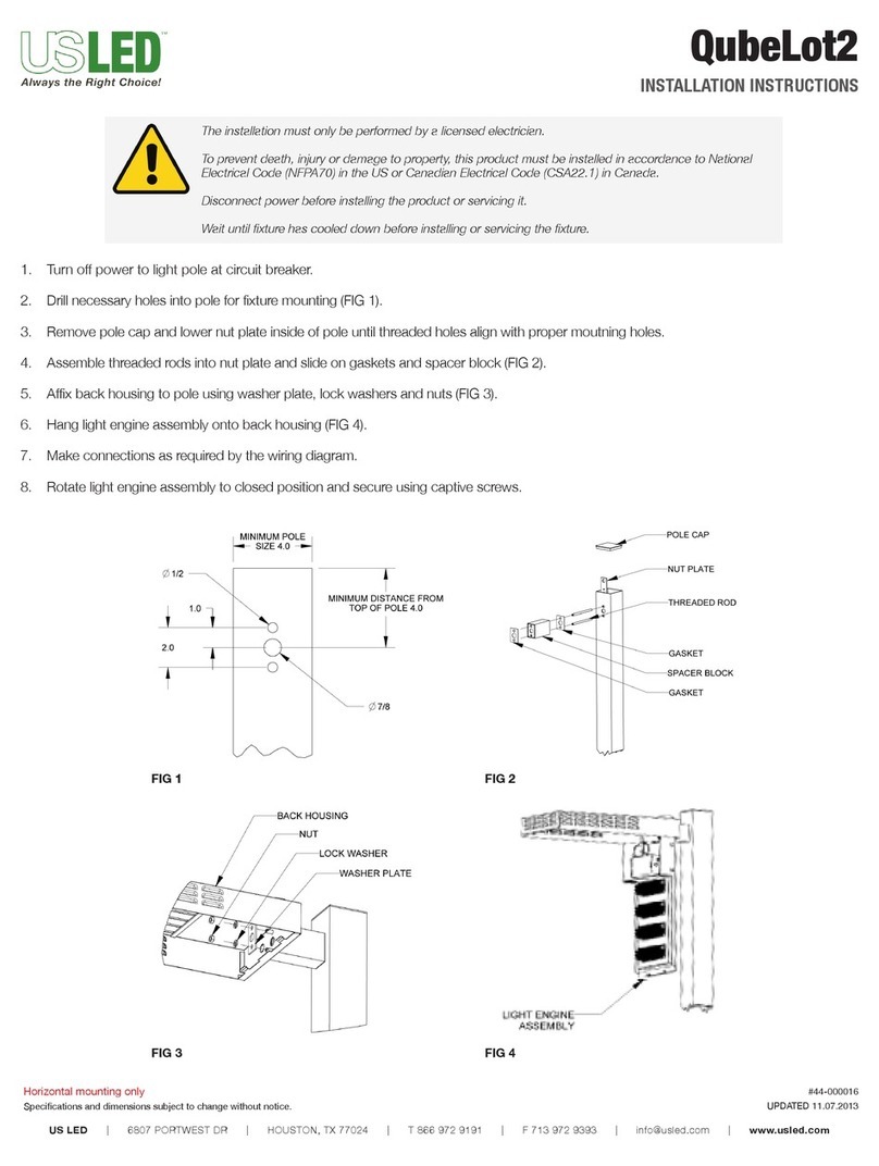 USLED QubeLot2 installation instructions