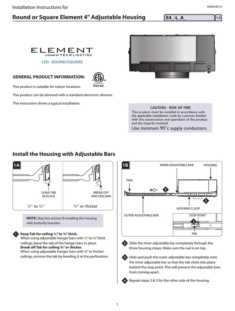 TECHLIGHTING ELEMENT E4-L A Series installation instructions