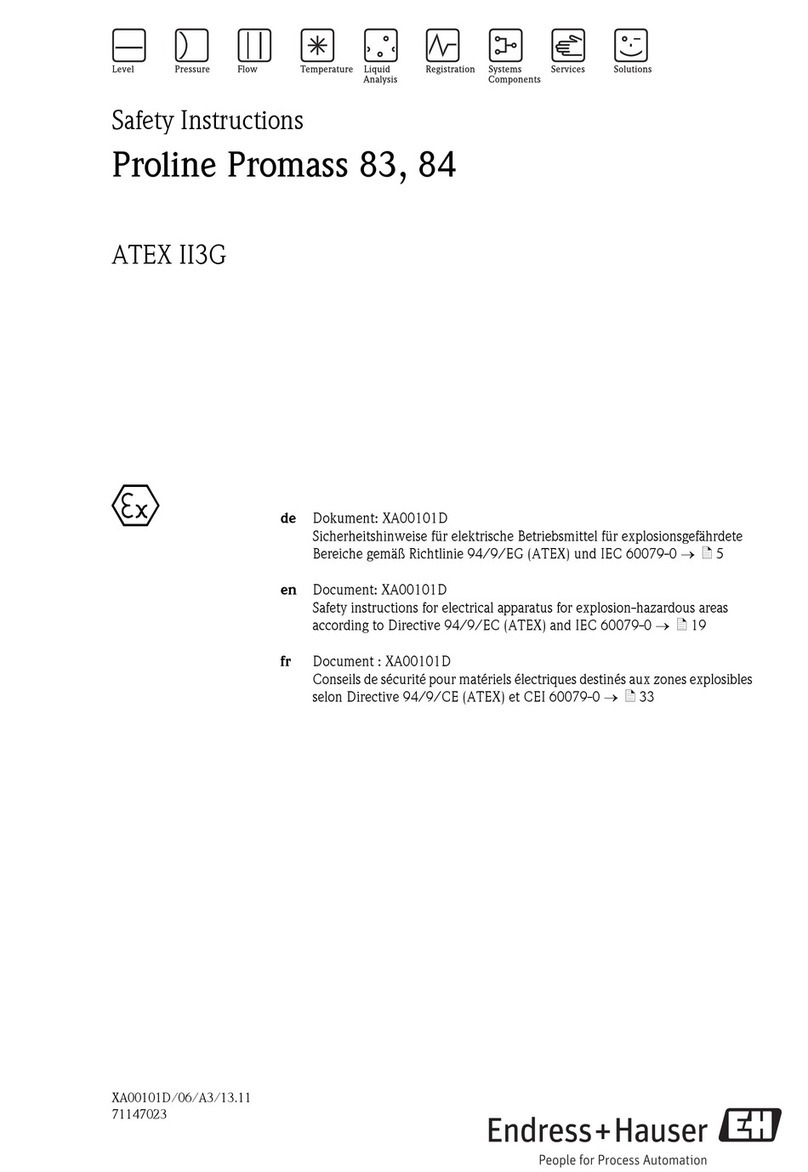 Endress+Hauser Proline Promass 83 Installation instructions