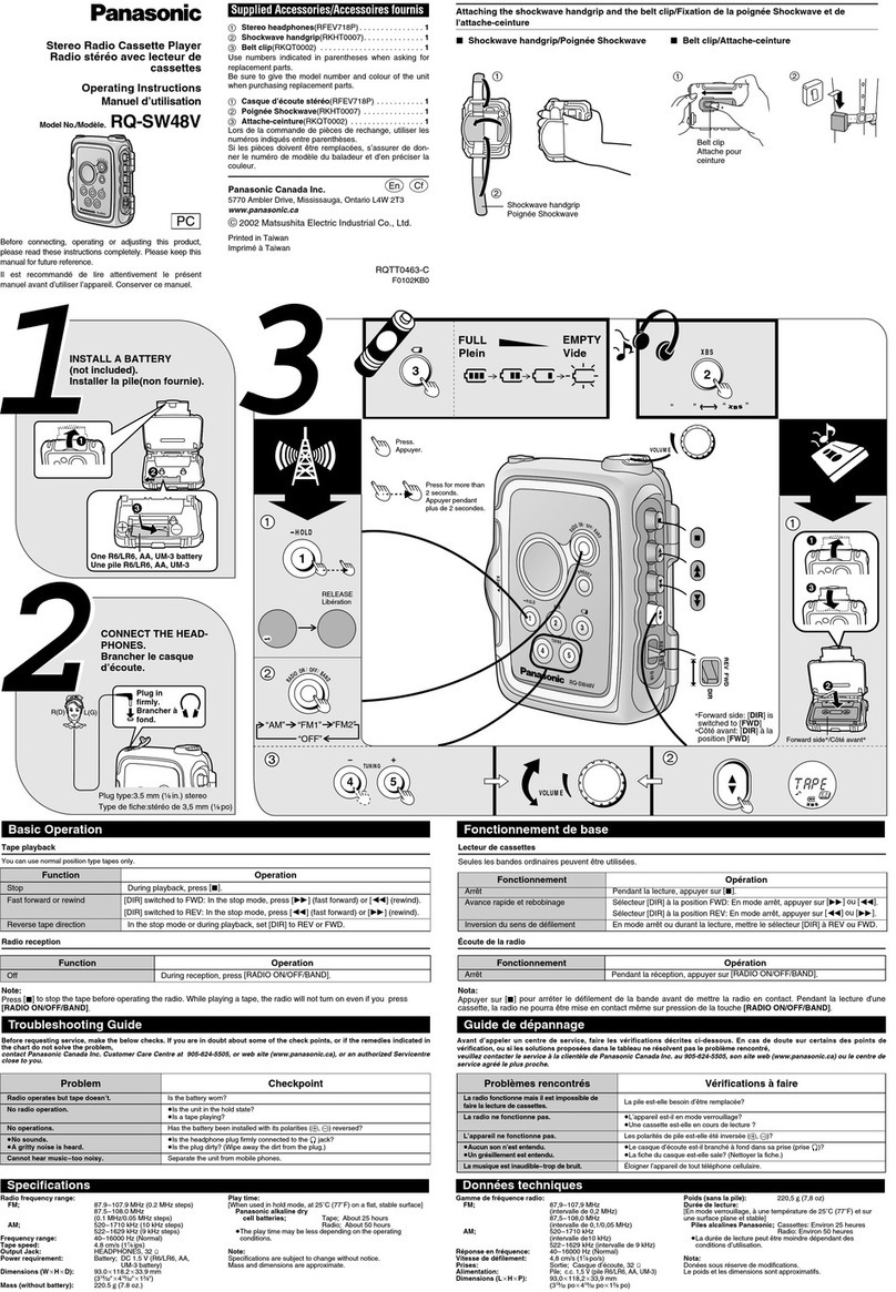 Panasonic RQ-SW48V operating instructions