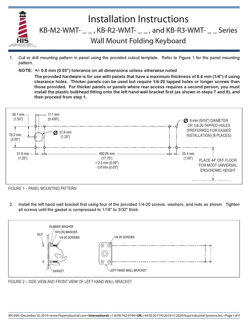 HIS KB-M2-WMT Series installation instructions