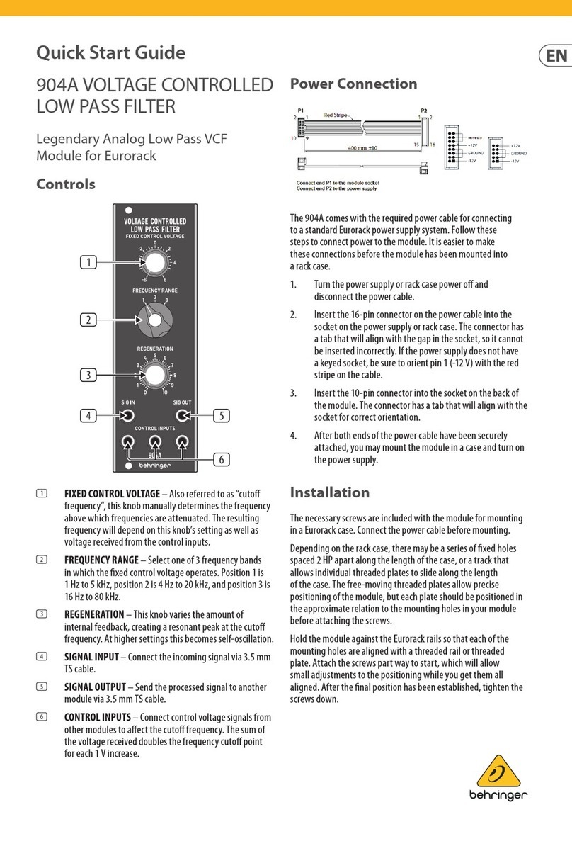 Behringer 904A quick start guide