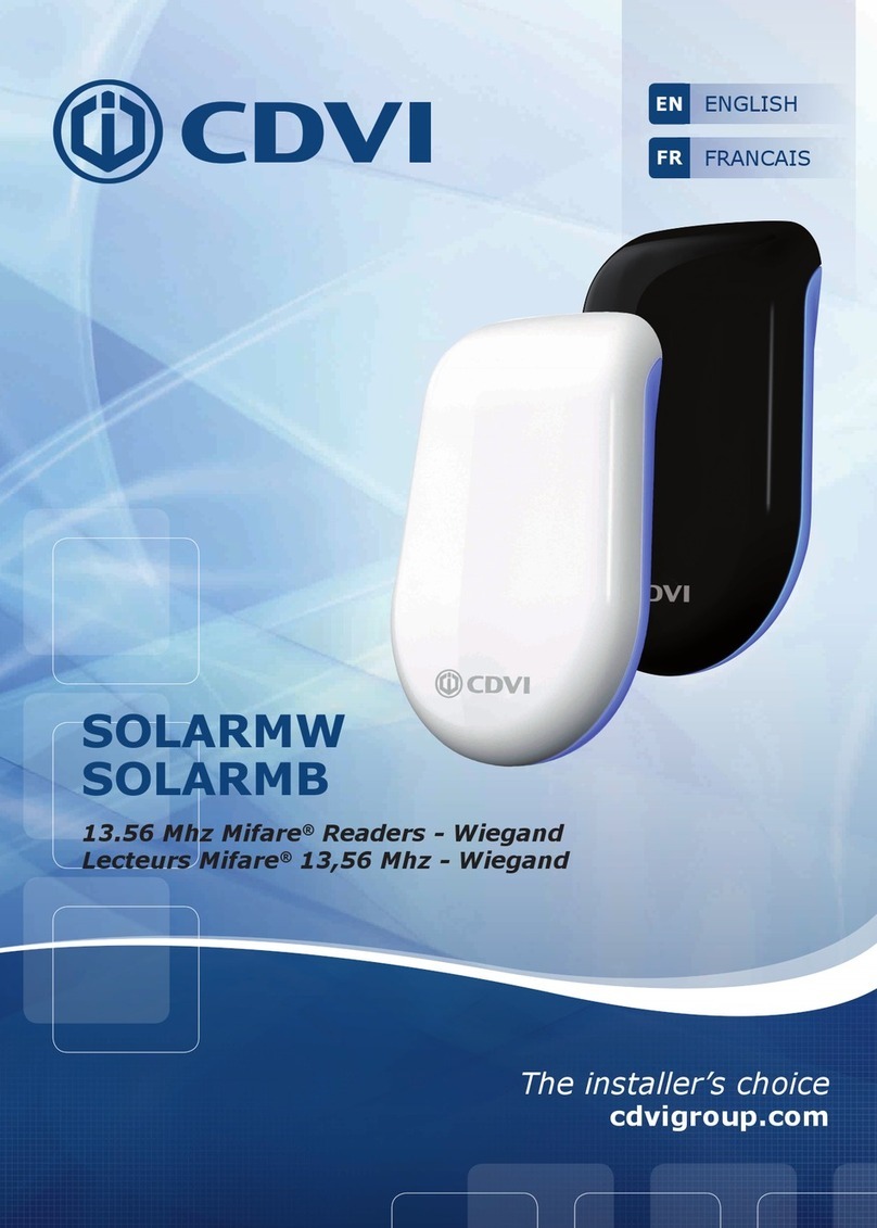 CDVI Mifare SOLARMW User manual