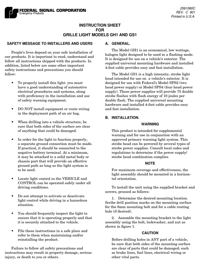 Federal Signal Corporation GH1 User manual