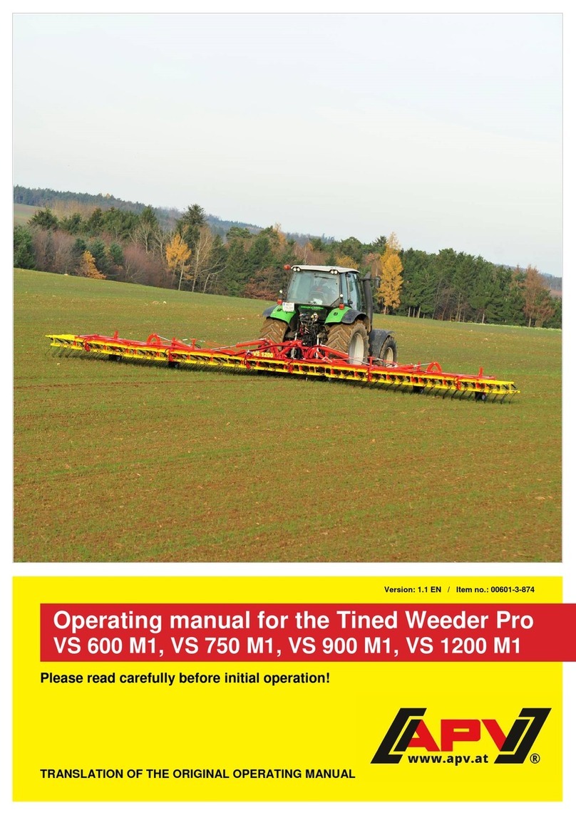 APV Tined Weeder Pro VS 600 M1 User manual