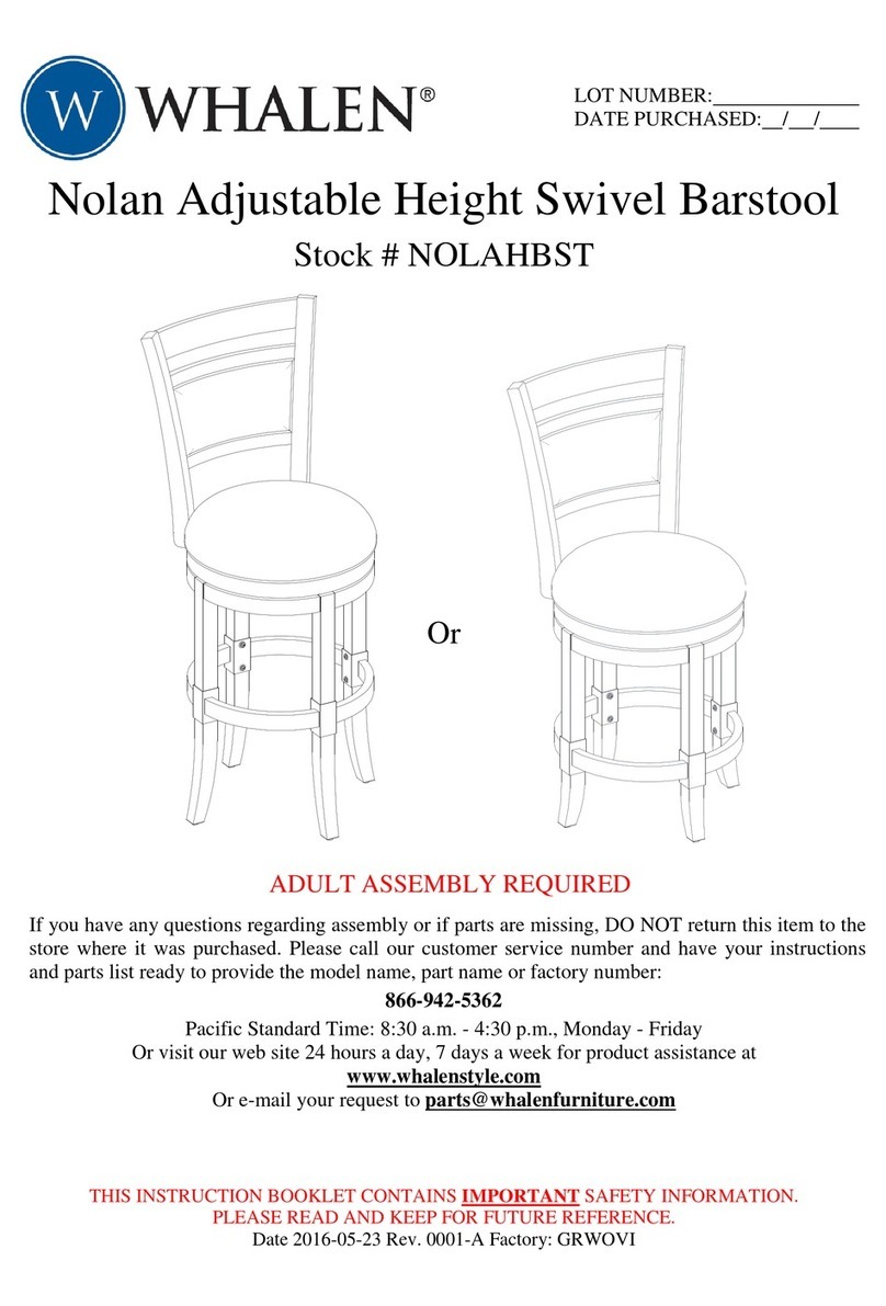 Whalen NOLAHBST Instruction booklet