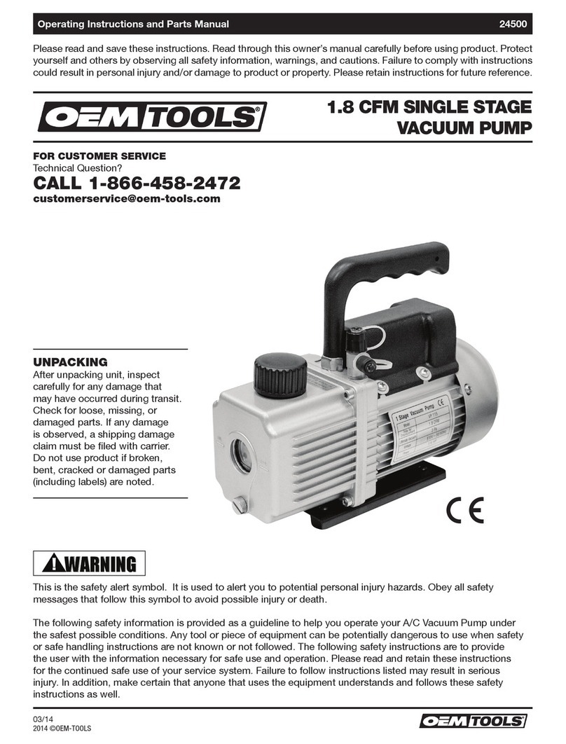 OEM Tools 24500 Operating instructions and parts manual