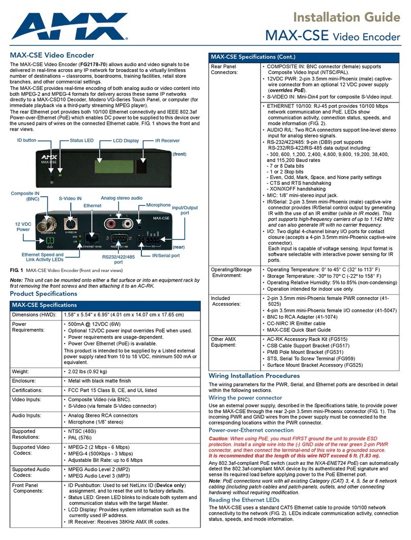 AMX MAX-CSE installation guide