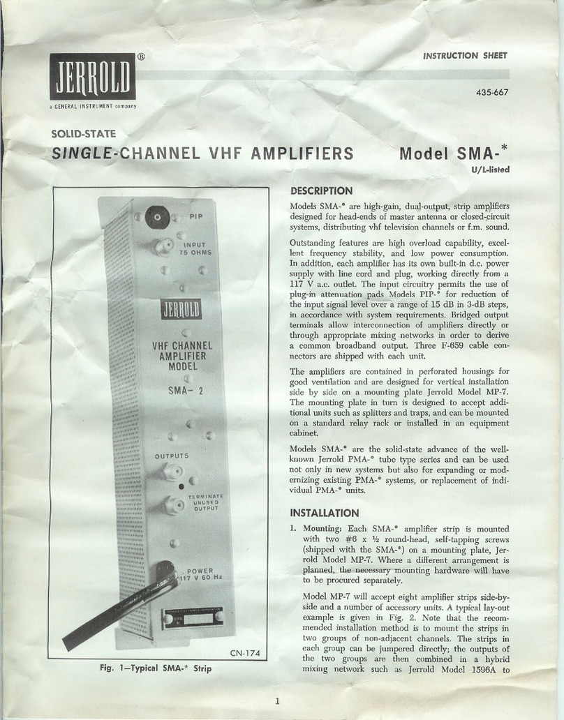 Jerrold SMA Series User manual