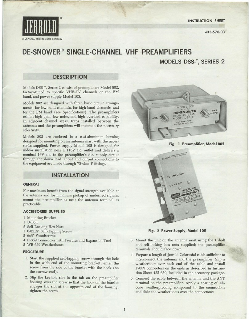 Jerrold DE-SNOWER DSS 2 Series instruction sheet