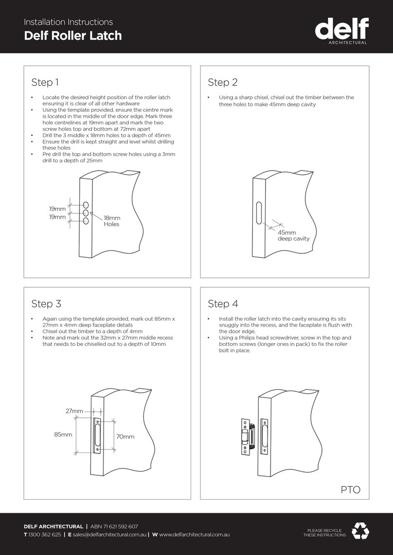 Delf Architectural Roller Latch installation instructions