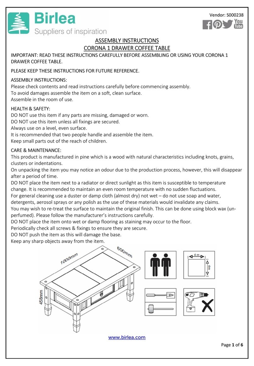 Birlea CORONA S000238 Assembly instructions Birlea CORONA S000238 Assembly instructions