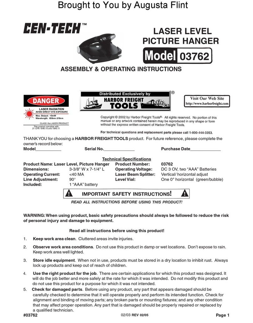 Centech 03762 Quick reference guide