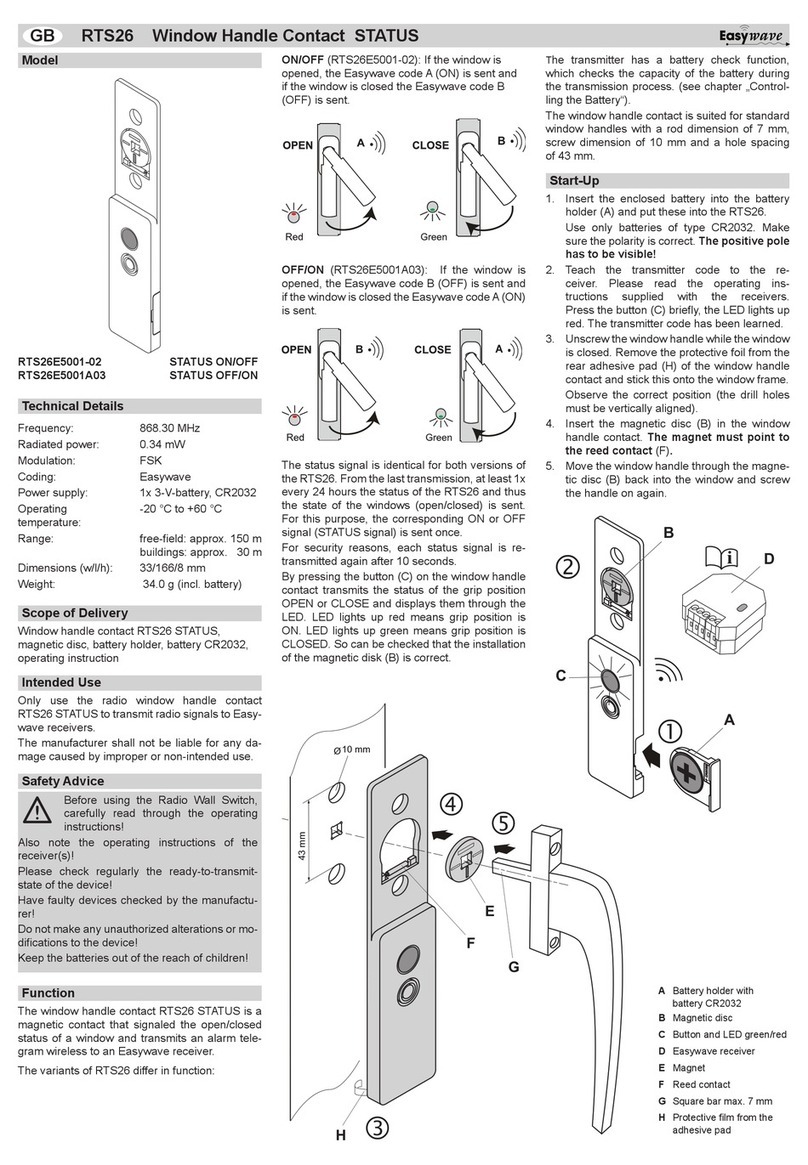 Easywave RTS26 STATUS Series User manual