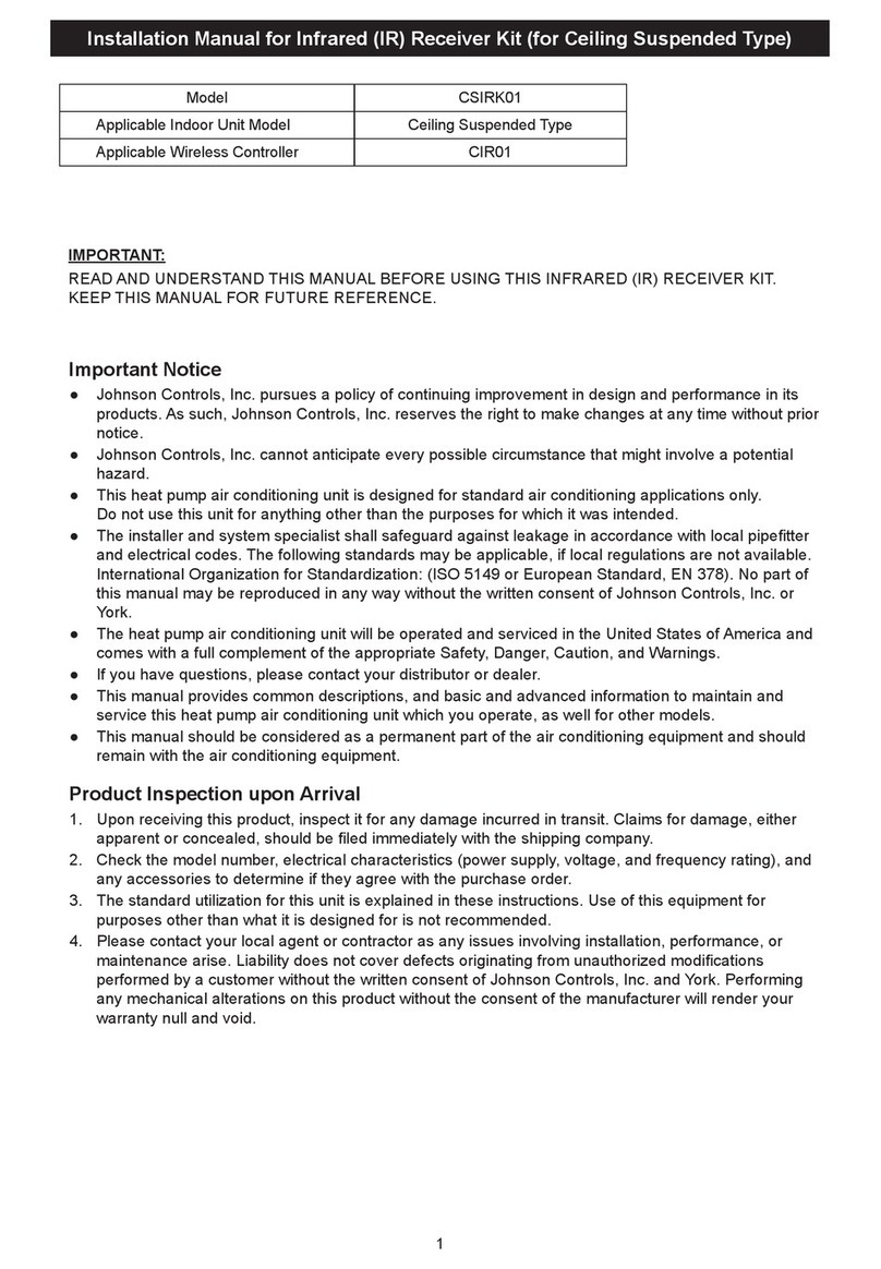 Johnson Controls CSIRK01 User manual