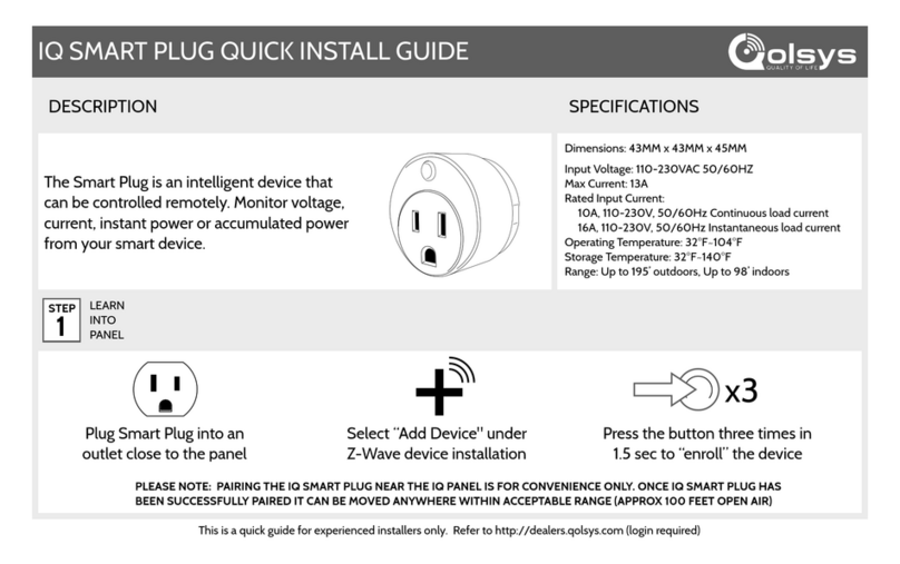 QOLSYS IQ SMART PLUG QZ2101-840 Quick install guide