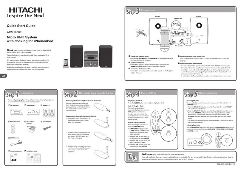 Hitachi AXM1206E quick start guide