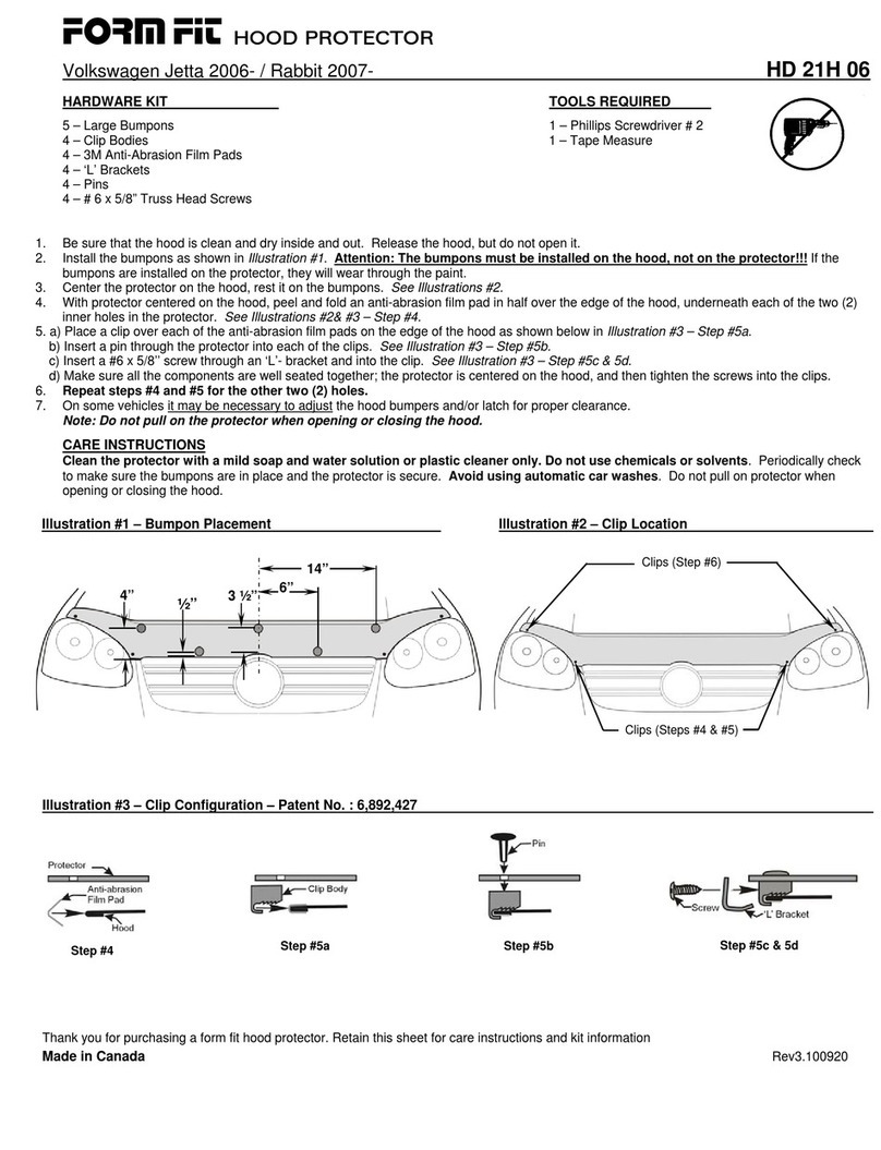 FormFit HD 21H 06 quick start guide FormFit HD 21H 06 quick start guide