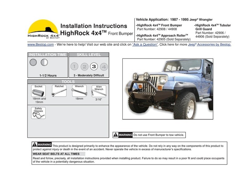 Bestop HighRock 4x4 42908 installation instructions