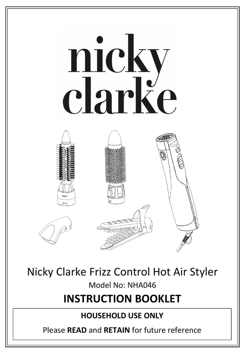 Nicky Clarke Frizz Control NHA046 Instruction booklet