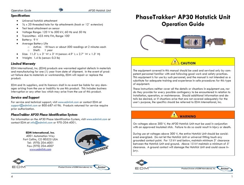 EDM Avistar PhaseTrakker AP30 Operation guide