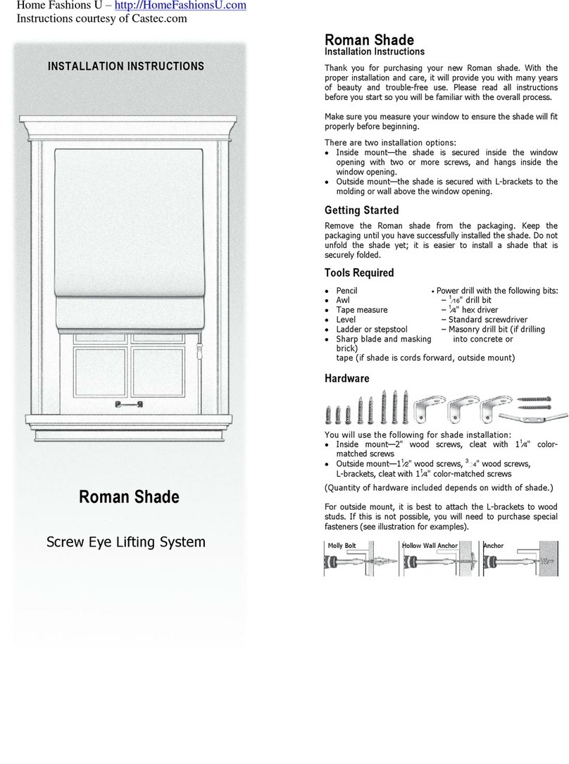 Home Fashions U Roman Shade installation instructions Home Fashions U Roman Shade installation instructions