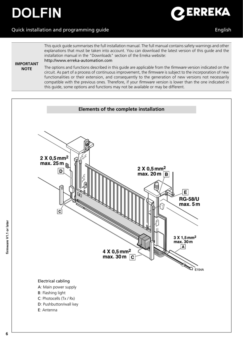 Erreka Dolfin Quick installation and programming guide