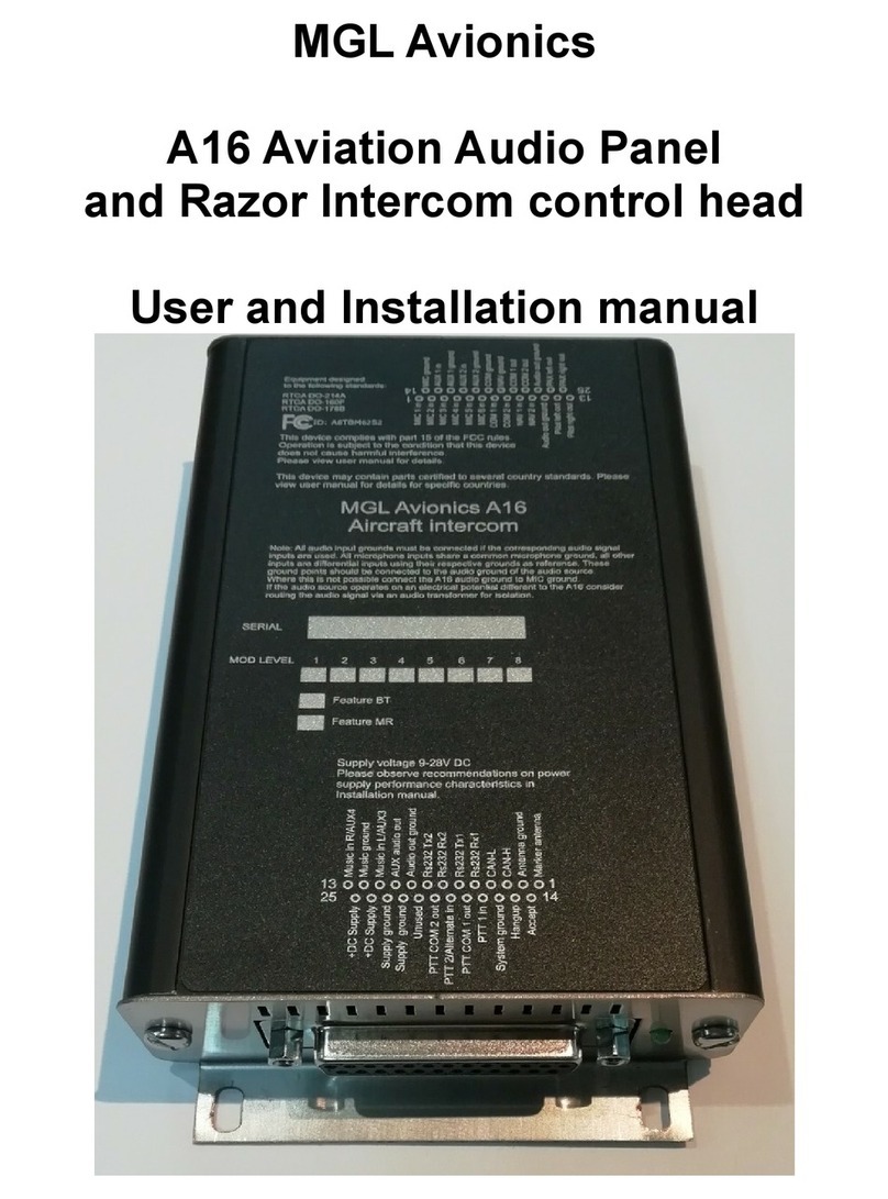 MGL Avionics A16 User and installation manual