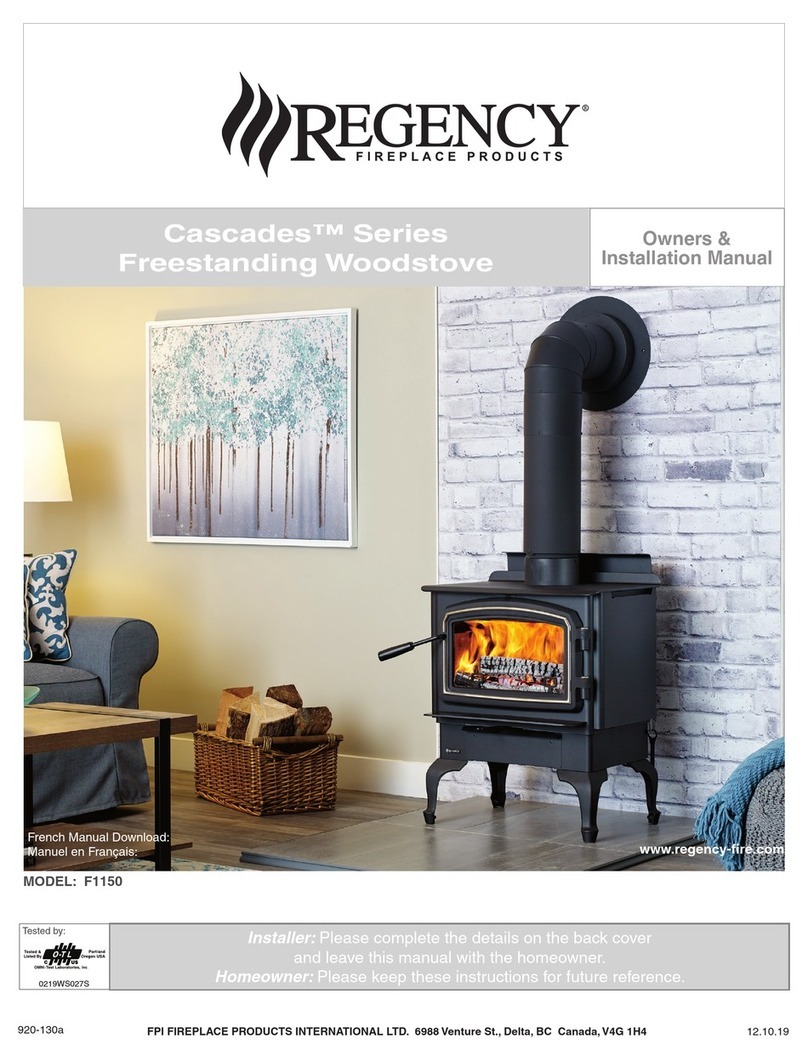 Regency Fireplace Products Cascades Series Owners & installation manual Regency Fireplace Products Cascades Series Owners & installation manual
