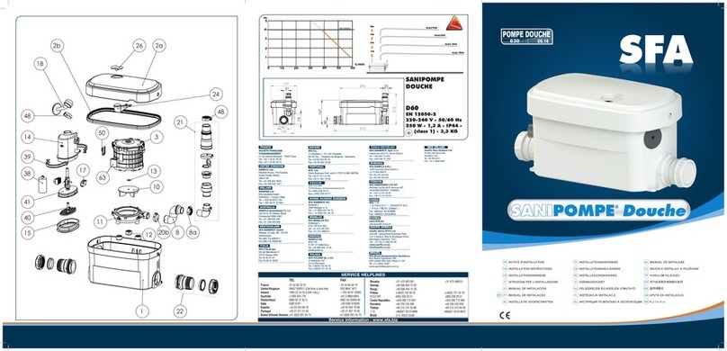 SFA SANIPOMPE DOUCHE installation instructions SFA SANIPOMPE DOUCHE installation instructions