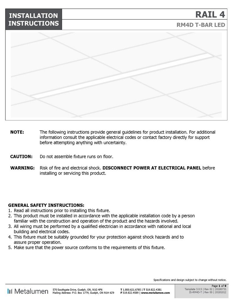 Metalumen RAIL 4 RM4D T-BAR LED installation instructions