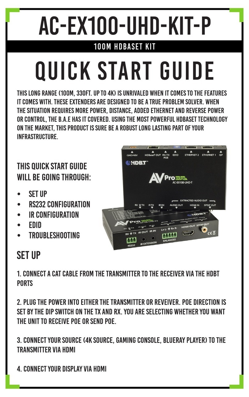 AVPro Edge AC-EX100-UHD-KIT-P User manual AVPro Edge AC-EX100-UHD-KIT-P User manual