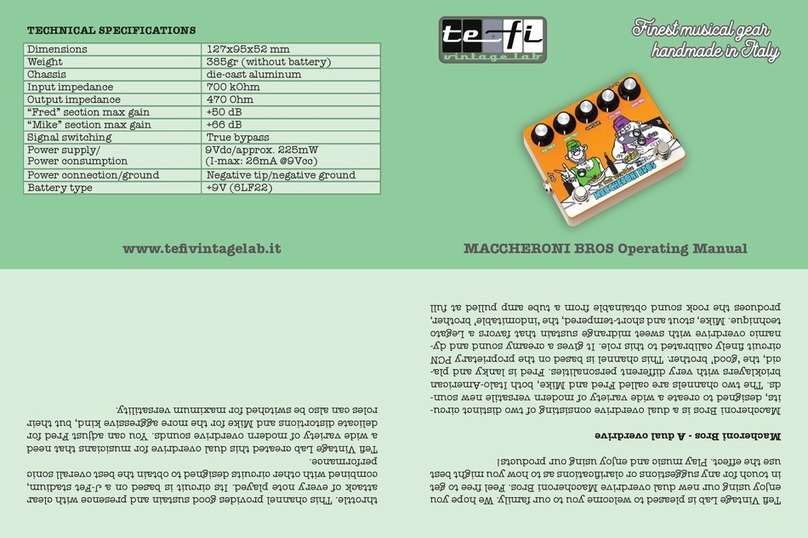 Tefi Vintage Lab MACCHERONI BROS operating manual