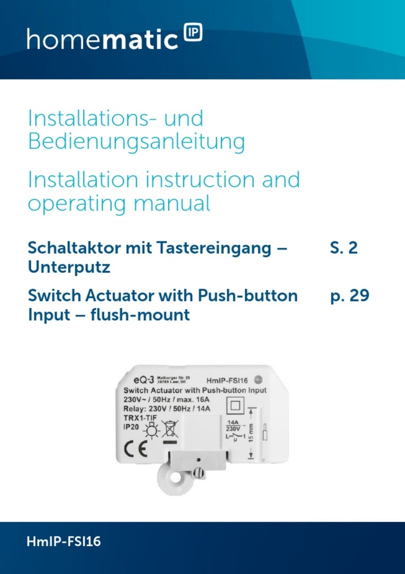 Homematic IP HmIP-FSI16 Installation instructions and operating manual Homematic IP HmIP-FSI16 Installation instructions and operating manual