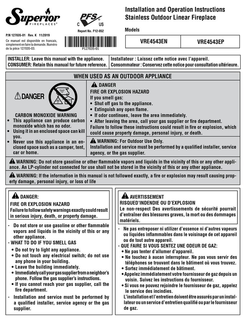 Superior Fireplaces VRE4543EN Installation and operation instructions Superior Fireplaces VRE4543EN Installation and operation instructions